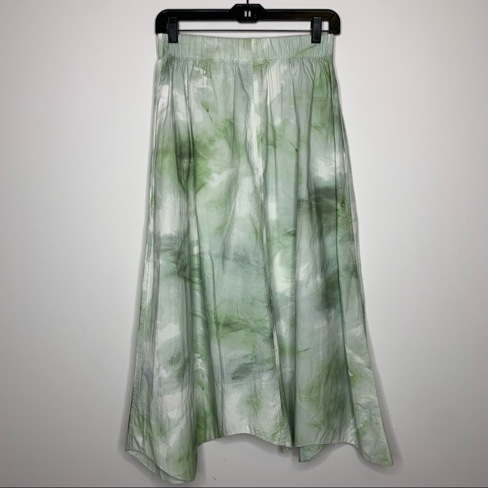Ganni Printed Cotton Poplin Maxi Skirt Size Small Kelly Green NWT